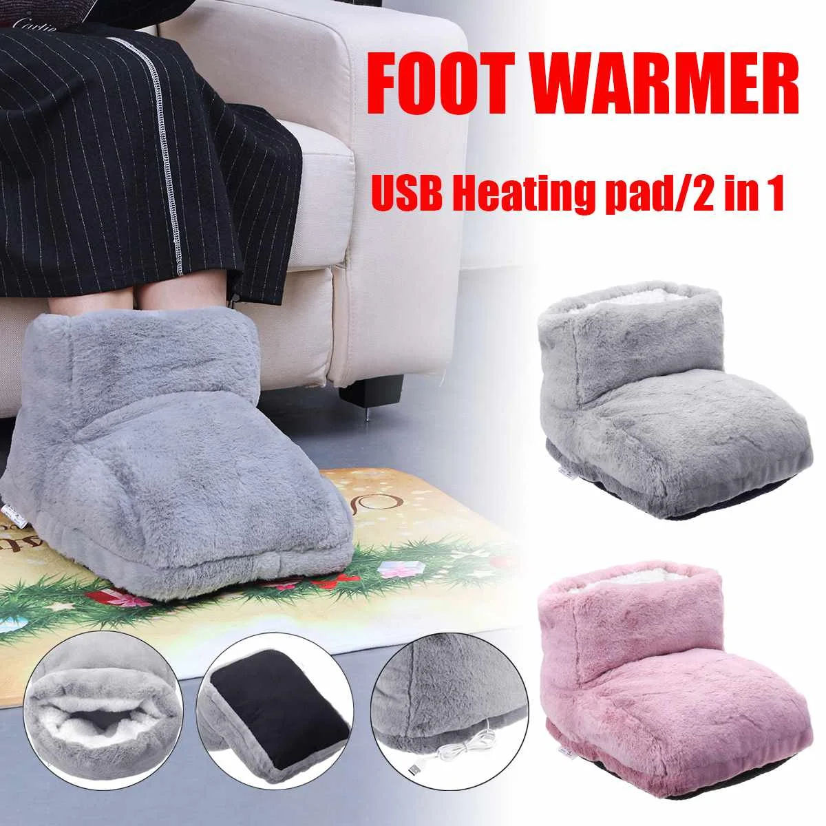 USB Electric Foot Warmer Heating Shoes Foot Winter Warming Foot Warmer