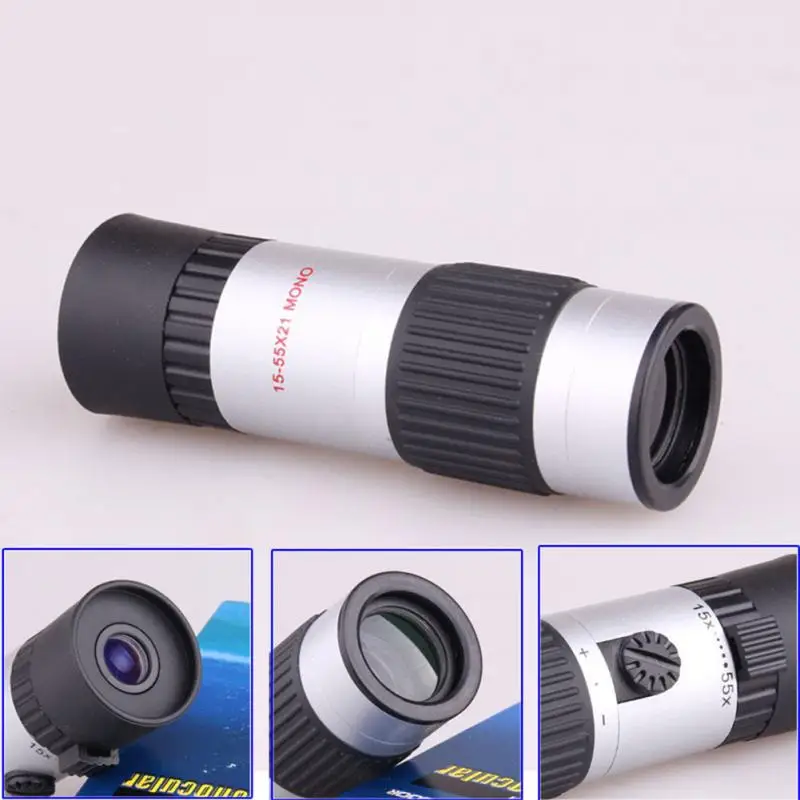 Portable 15 55x 21 Powers Monocular Telescope Zoomable HD Mini