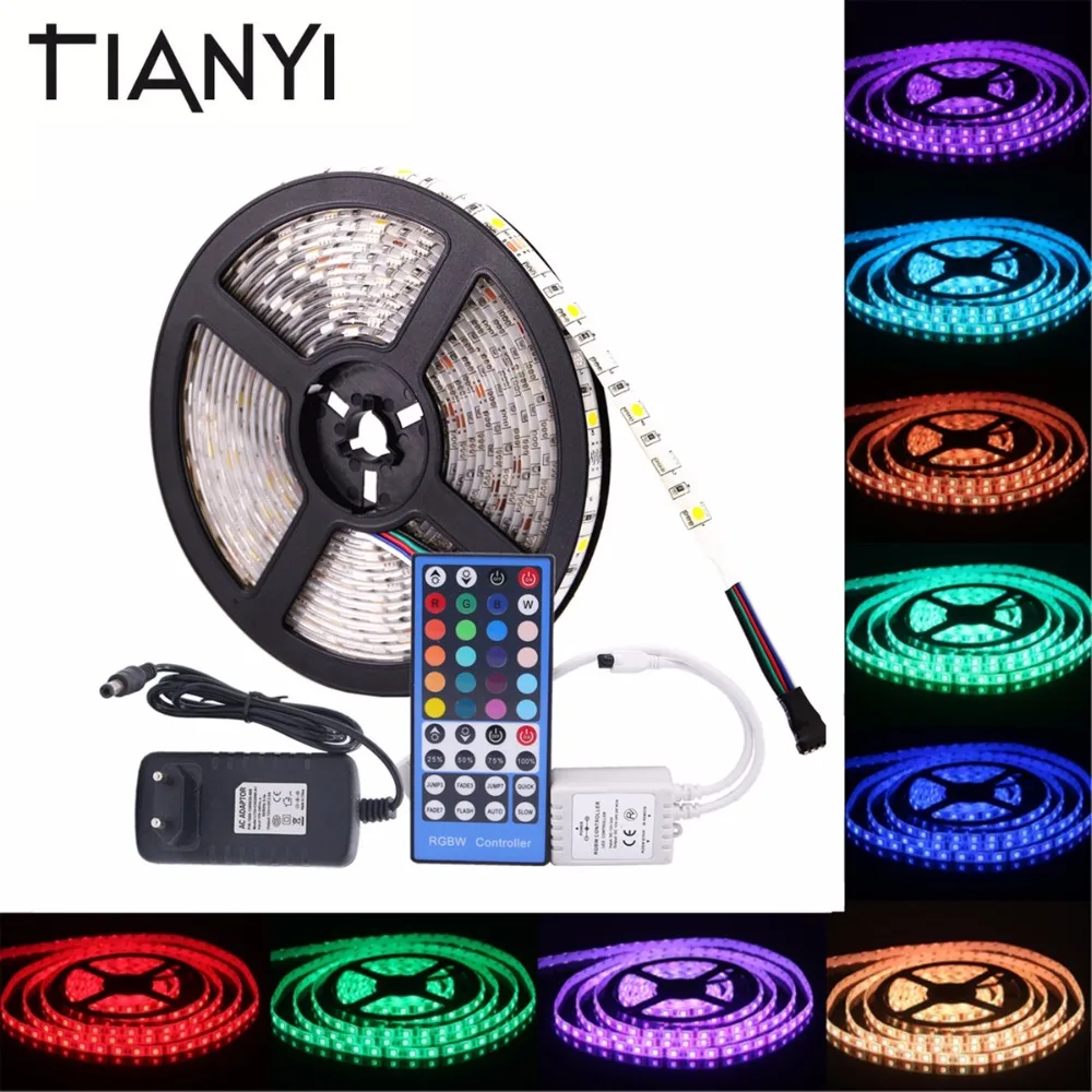 SMD 5050 RGB Светодиодные ленты Водонепроницаемый DC 12 В 5 м 300 светодио дный RGBW RGBWW