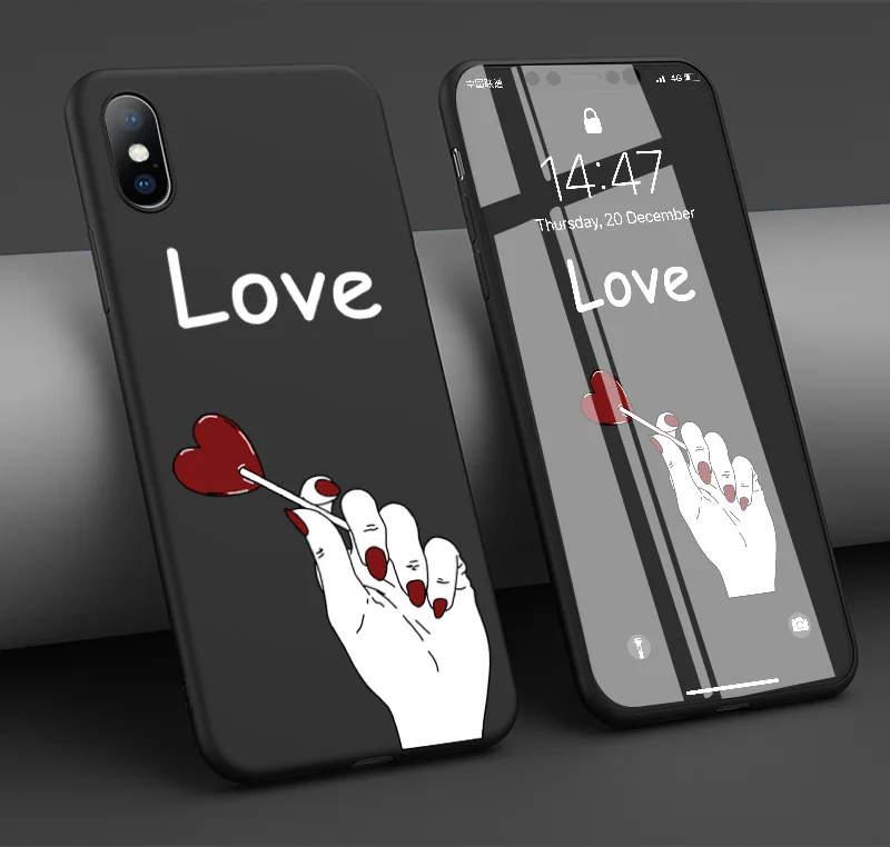 Любовь Сердце телефон чехол для iPhone 6 S 7 8 Plus X XR XS Max Мягкая силиконовая задняя 5 5S SE