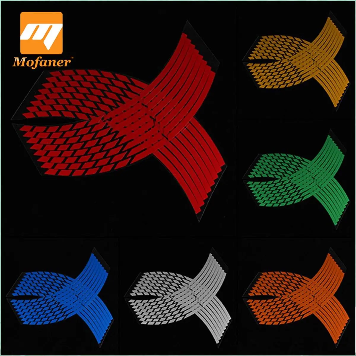 

Mofaner 16 Strips Reflective Motorcycle Car Bike Wheel Stickers Rim Stripe Wheel Decal Tape Sticker 16-18 Inch For Kawasaki