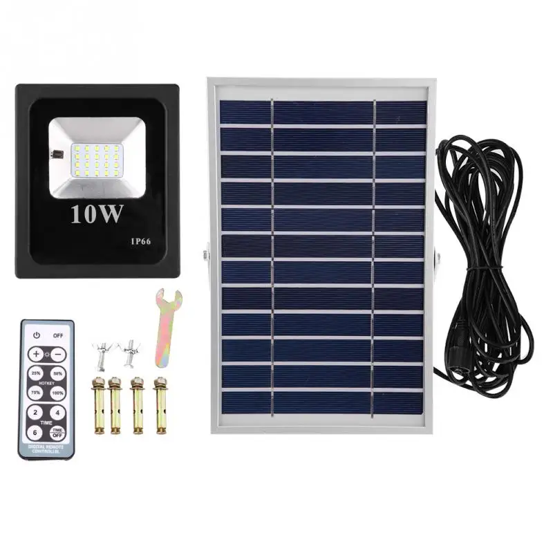 

10W LED Solar Flood Light Remote Control Solar Lamp Courtyard Streets Outdoor Smart Lighting Solar Lights For Garden Decoration