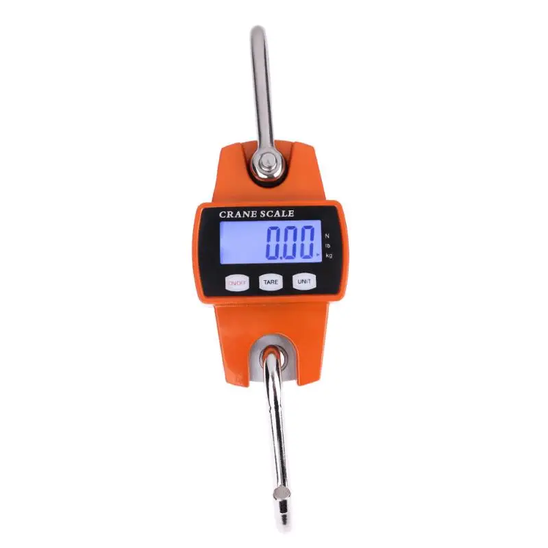 

300kg/600lb Mini Portable Electronic Scale Digital Stainless Steel Hook Hanging Weight Balance LCD Backlit Weight Crane Scales