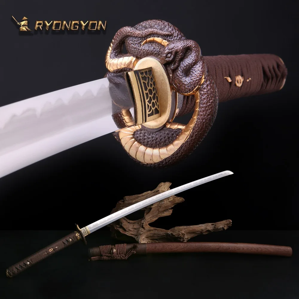 

Handmade Katana Real Sword Sharp Samurai Sword Japan Ninja Sword T10 steel Full Tang Clay Tempered Hand Lapping Blade 623