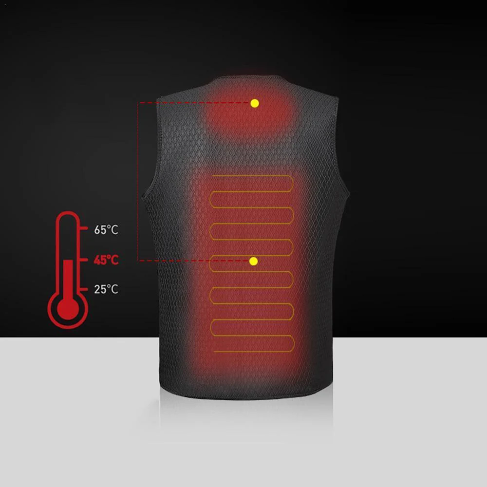 USB Electric Heating Vest Heated Pads Temperature Adjustment Thermal Corset Winter Warm Up Jacket Vest Warm Coat For Motorcycle