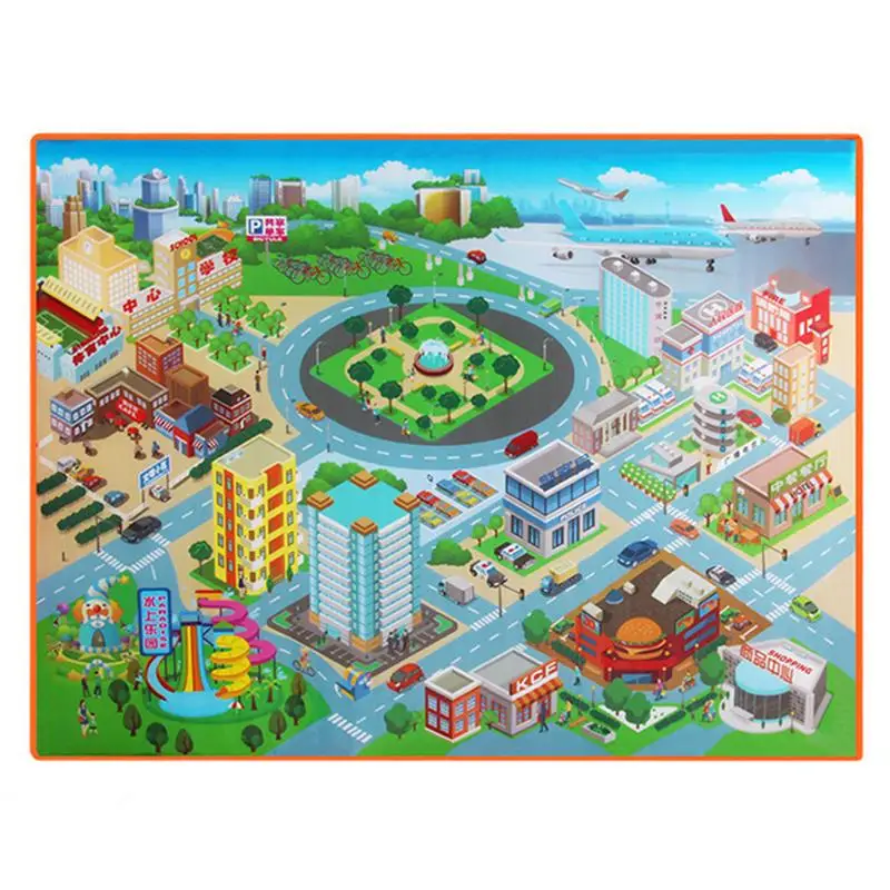 120*90 см детские игрушки Карта дорожного движения игровой коврик пол раннего