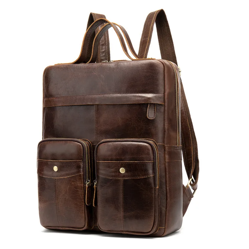 

Travel Backpack Multi-functional School Bag Men 8207 Genuine Leather Men Backpacks Casual Backpack For Teenagers Laptop