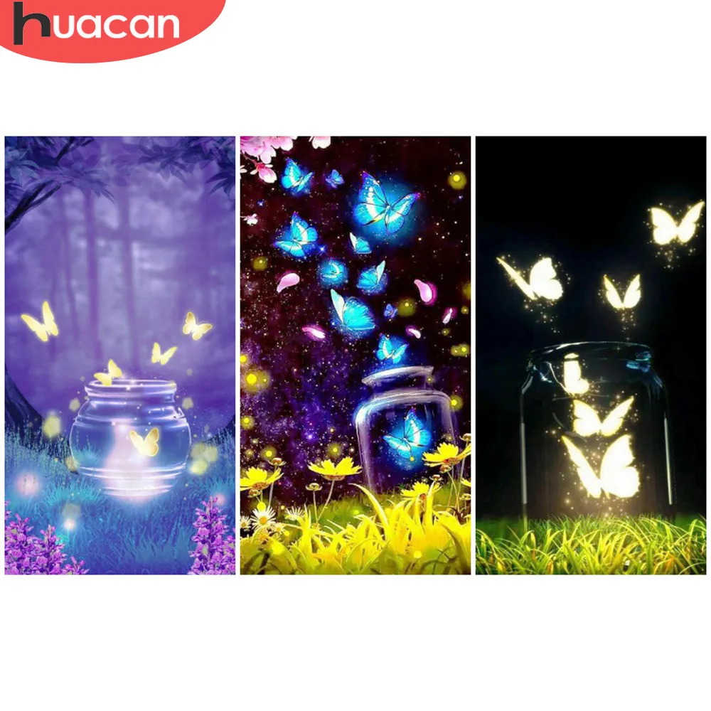 

HUACAN Diamond Embroidery Full Display Animal 5D DIY Cross Stitch Mosaic Full Square Diamond Painting Butterfly Home Decor Gift