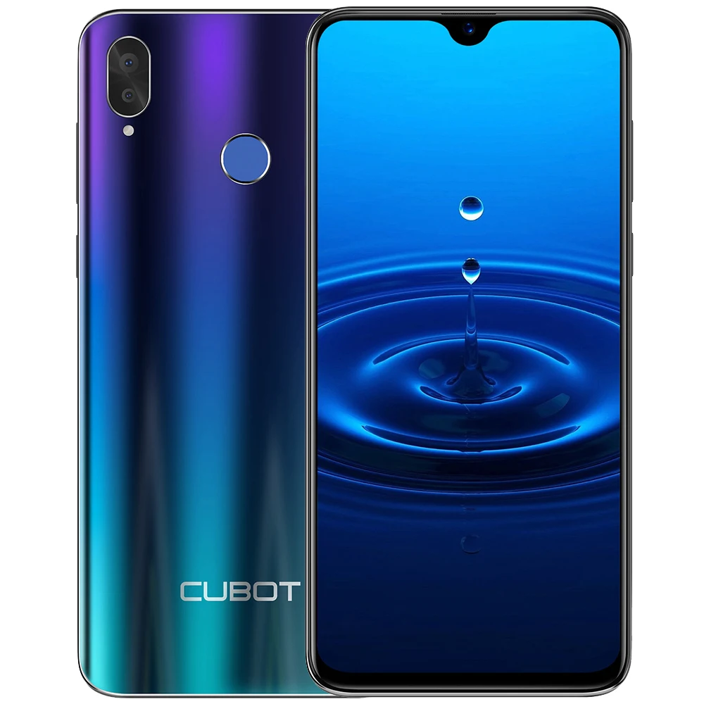 CUBOT R15 3G Smartphone 6.26'' Android 9.0 MT6580P Quad Core 2GB RAM 16GB ROM 5.0MP Front Camera Fingerprint 3000mAh Cellphones