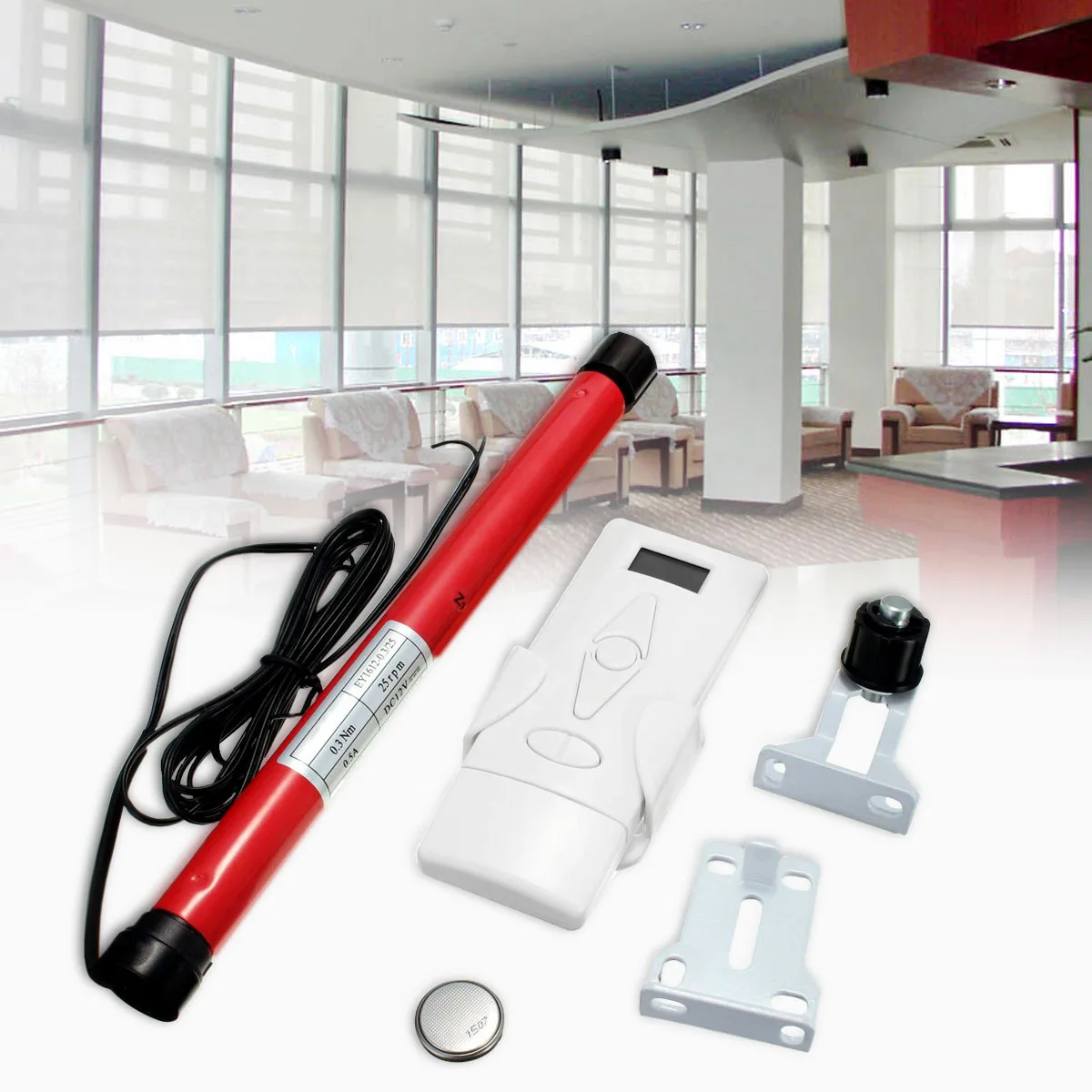 

DIY Curtain Motor with Remote Control Electric Roller Blind Shade Tubular Motor Kit Home Decor
