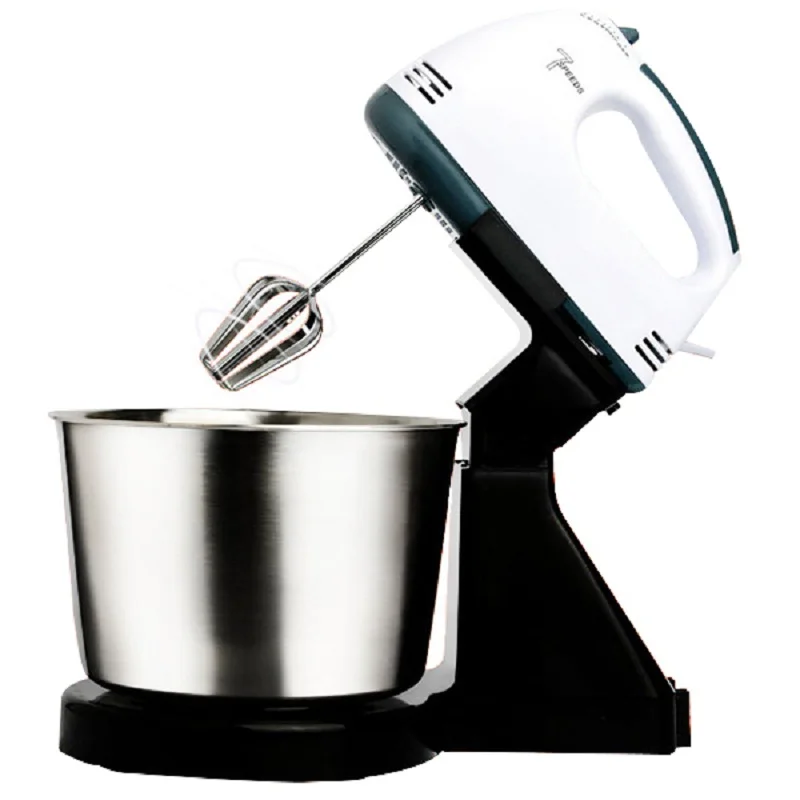 

Powerful Electric Handheld Egg Beater Kitchen Mixer With Bucket Steel Material Blade Food Mixers Wire Whip With Mixing Bowl