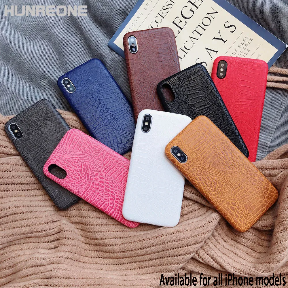 Крокодиловый Чехол Hunreone из ТПУ для iPhone X XS XR Max 7 8 7P 8P 6 6S 6P 6SP|Бамперы| |