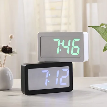 

Digital Led Alarm Clock Time/temperature/date Display Changing Color 3-level Brightness Sound Control Desktop Alarm Clock