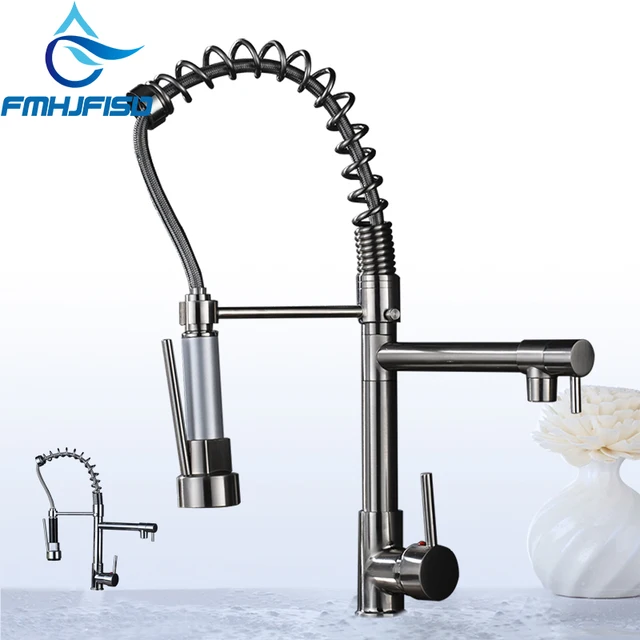 Special Offers Best Quality Wholesale And Retail Hot Sale Chrome Brass Kitchen Faucet Dual Spout Swivel Bar Vessel Sink Mixer Tap Deck Mounted