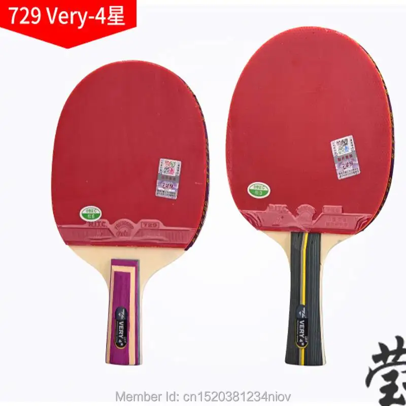 الأصلي 729 النهائي مضرب جدا-4 هجوم سريع مع حلقة تنس طاولة مضرب بينغ بونغ مضرب البثور في لكلا الجانب