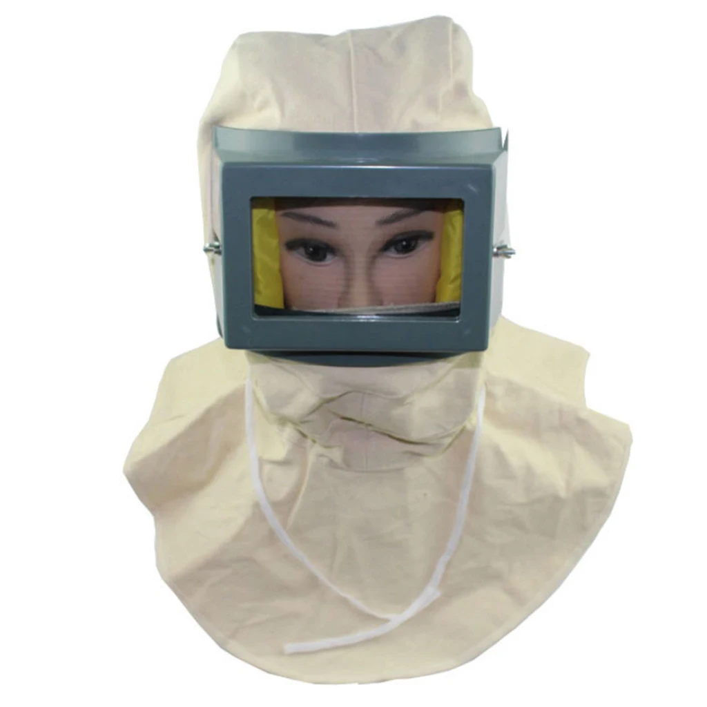 Sand Proof Blasting Protective Hood Face Mask Anti dust Equipment White on