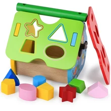 Строительные блоки Ранние развивающие деревянные парные когнитивный календарь игрушки Цифровые часы разборка дом набор для детей
