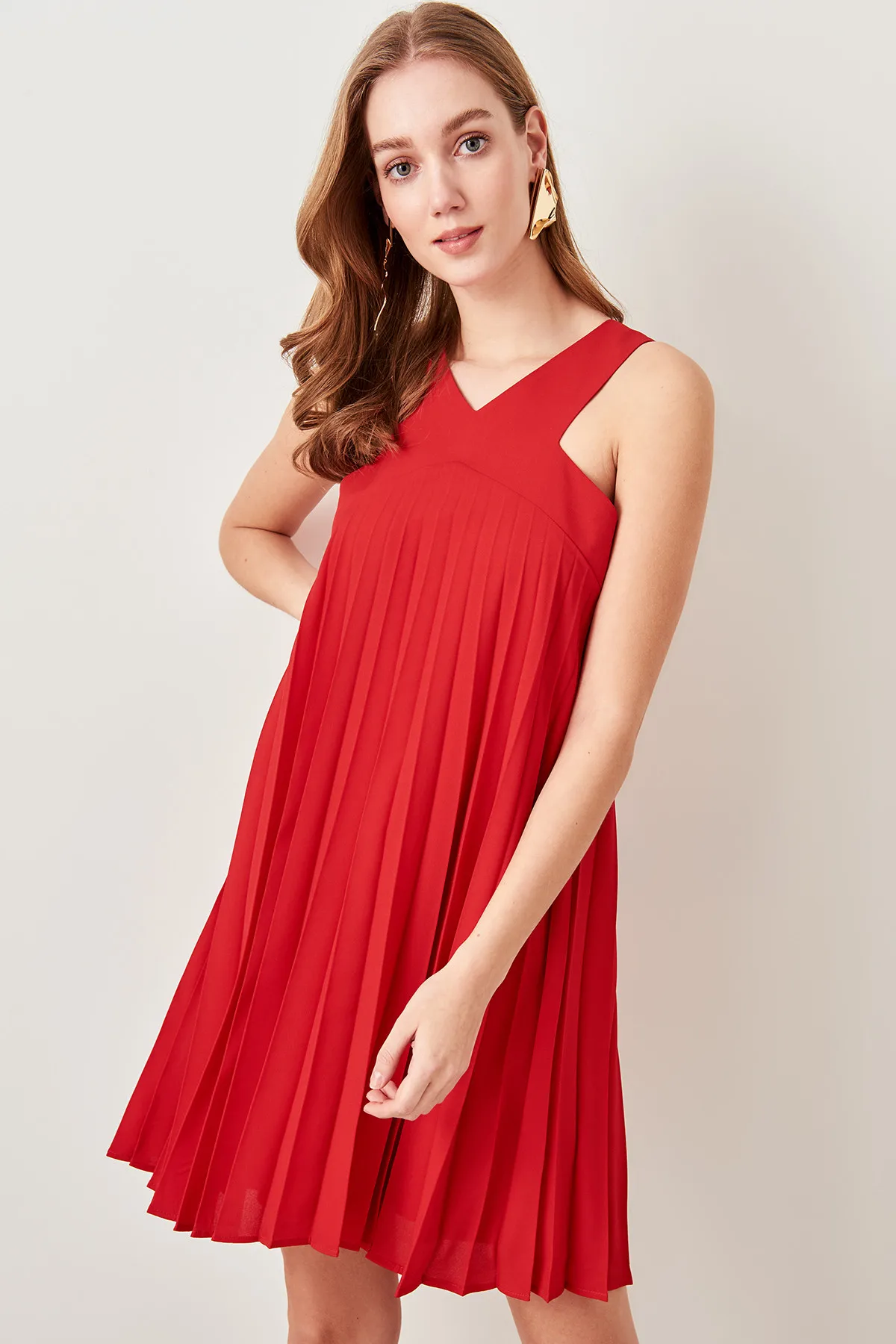 Красное платье Trendyol TWOSS19IE0008 piliseli | Женская одежда