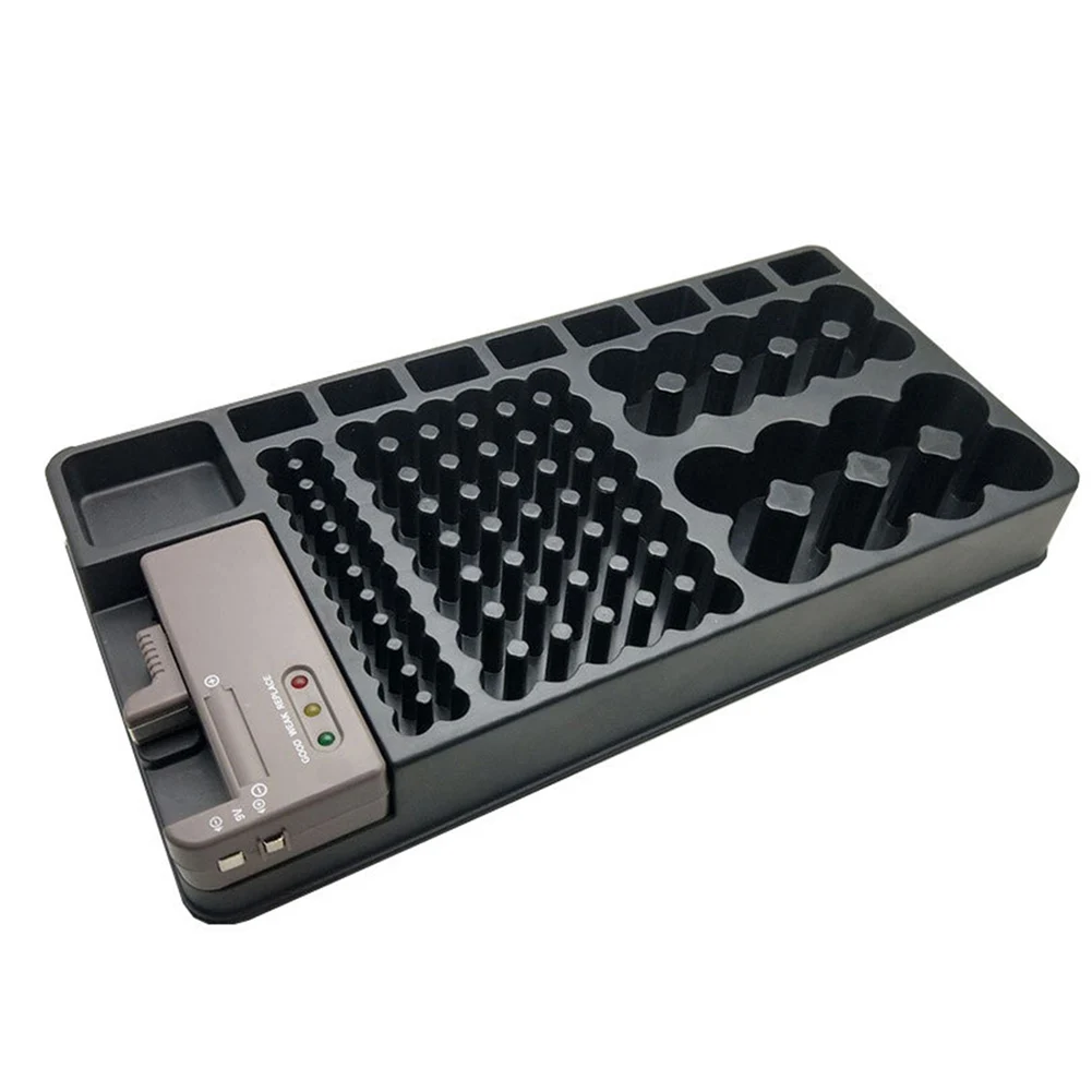 

Small Tool Battery Tester Plastic Home Use Large Capacity Organizer Removable Portable Storage Case For AAA AA 9V C D Batteries