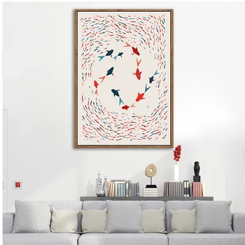 

Group Goldfish Prints Wall Art Canvas Paintings Kitchen Posters Nordic Pictures for Living Room Home Decorations shipped 24 hour