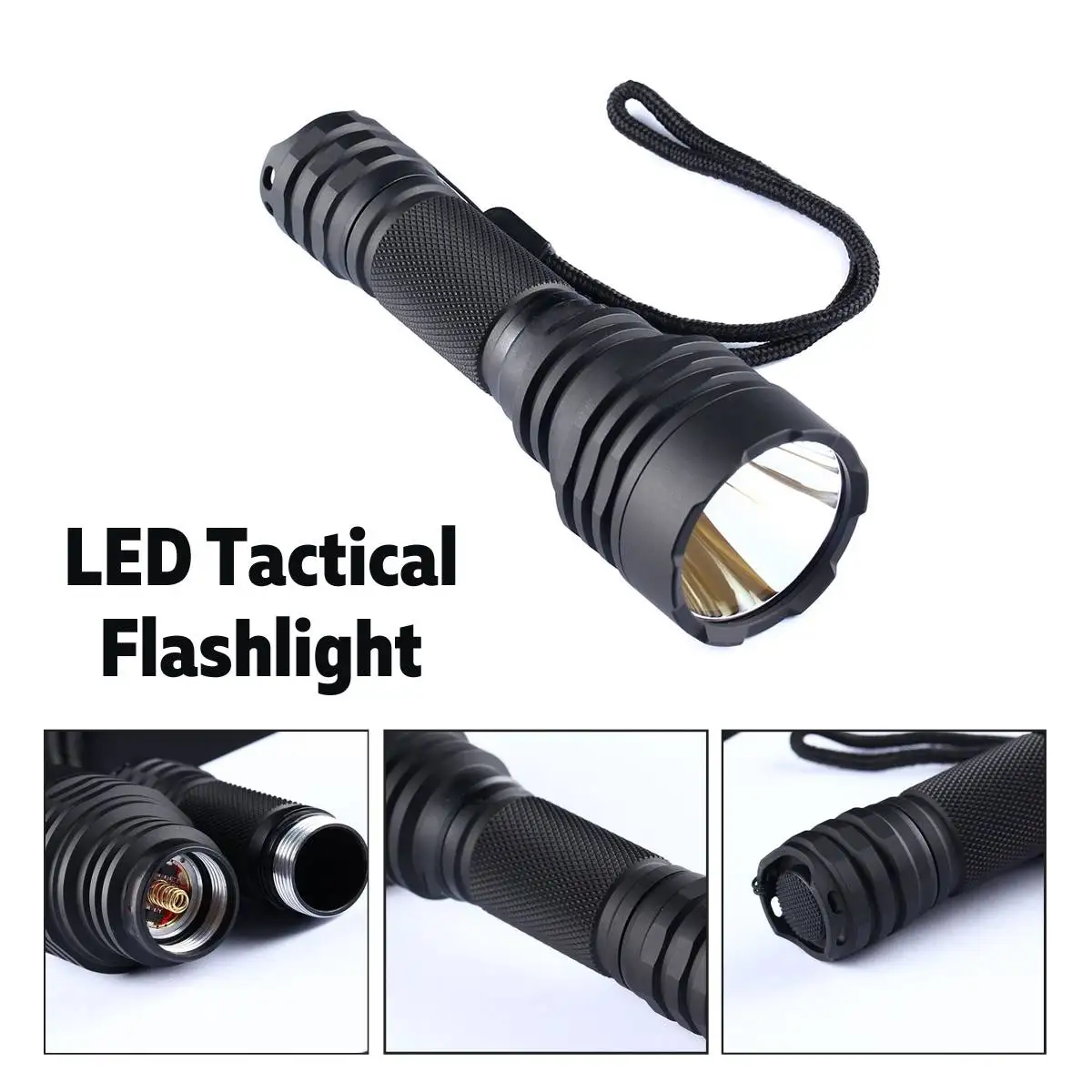 

LED Tactical Flashlight Portable Waterproof Memory Function Aluminum Alloy Professional USB Torches Rechargeable Tactical Torche