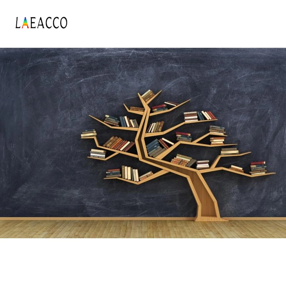 

Laeacco Blackboard Bookshelf Backdrop Child Portrait Photography Backgrounds Customized Photographic Backdrops For Photo Studio