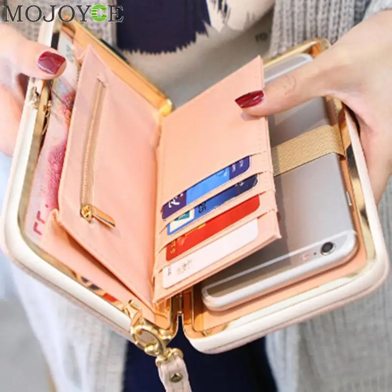 النساء يوم براثن أزياء Bowknot بو الجلود حقيبة صغيرة حقيبة يد محفظة حامل بطاقة عملة مخلب محفظة السوار مساء حقيبة