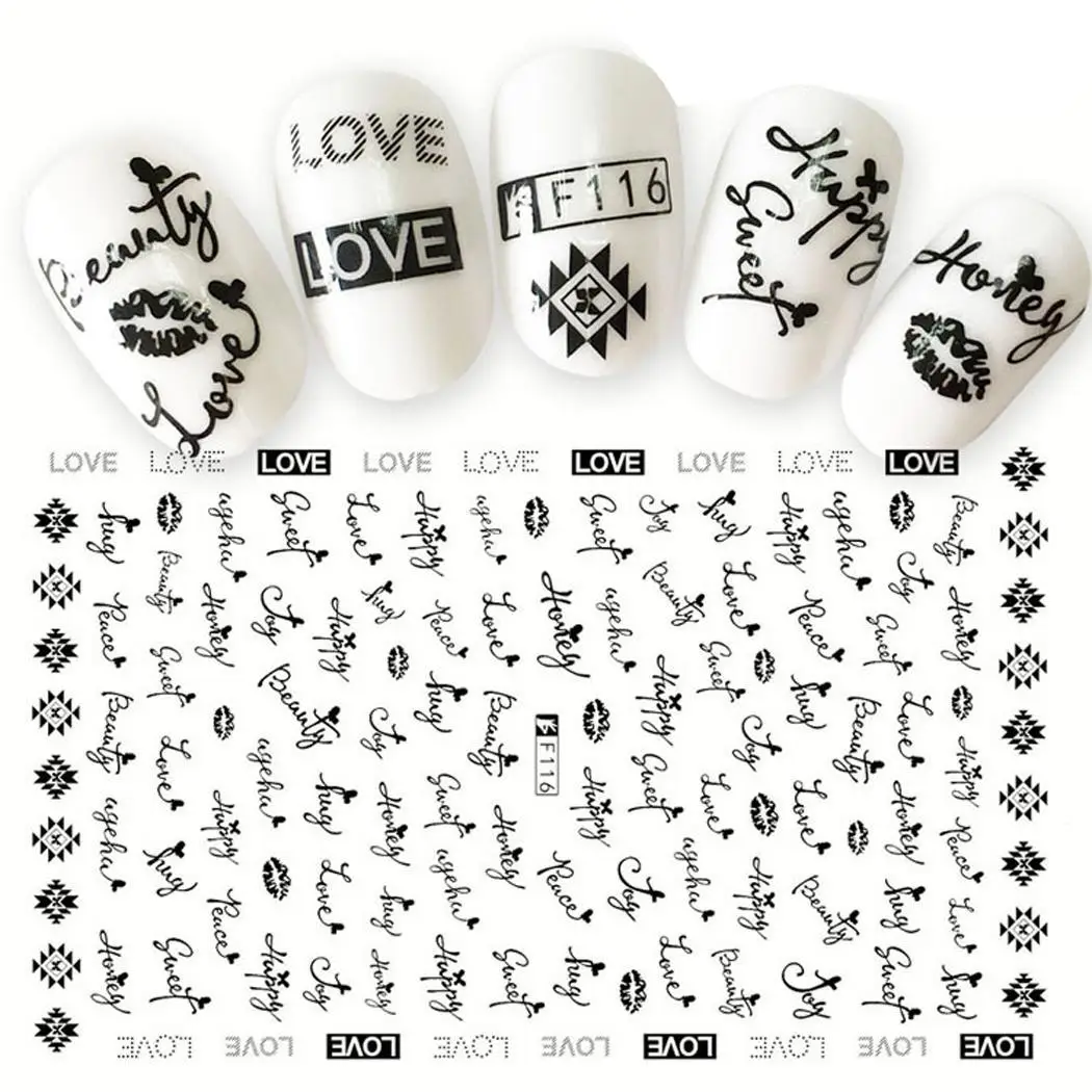 

Women Nail Sticker Vintage Style Decoration Waterproof Fashion Nail Art Manicure Decals Multiple Options