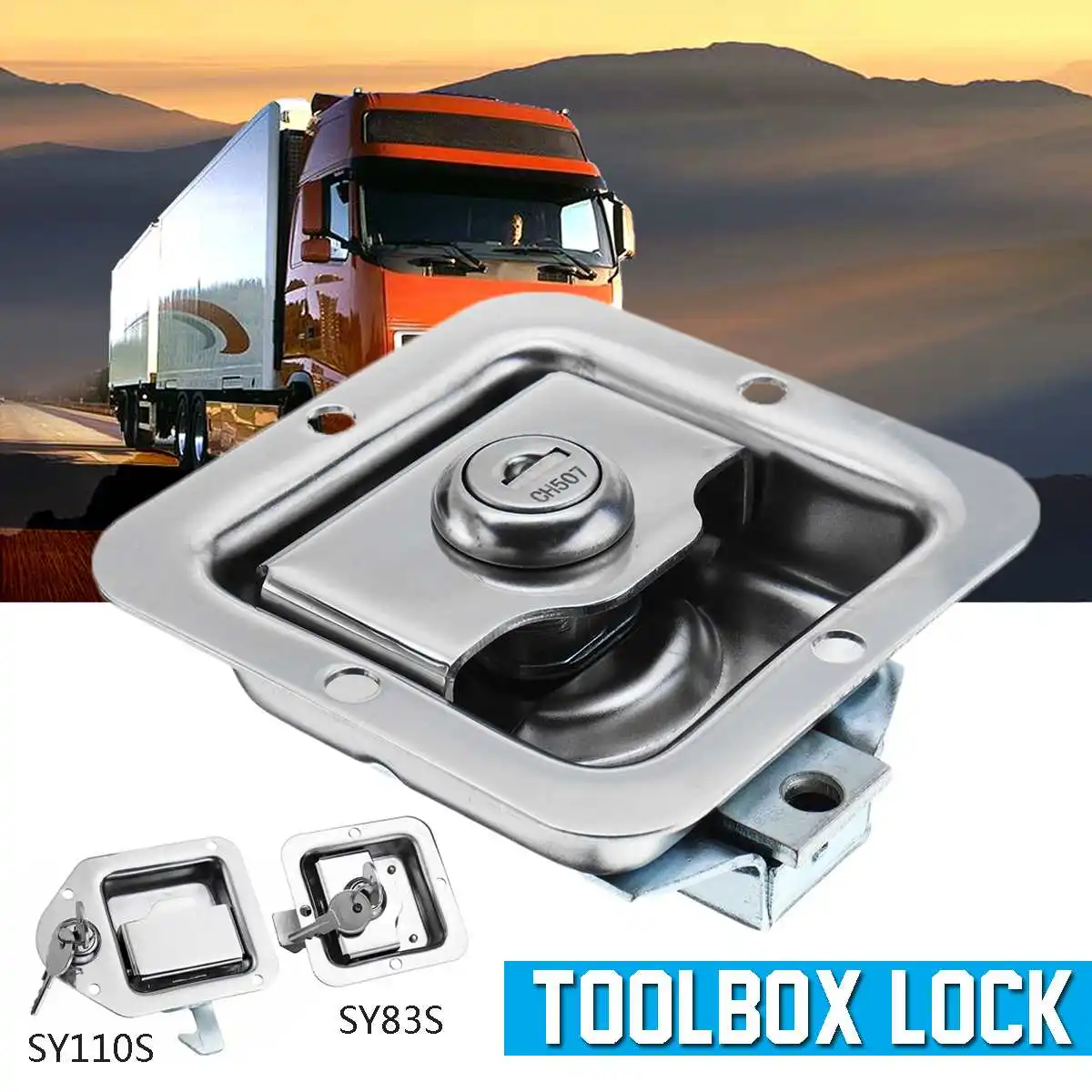 Truck RV Toolbox Lock 304 Stainless Steel Trailer Door Handle Latch