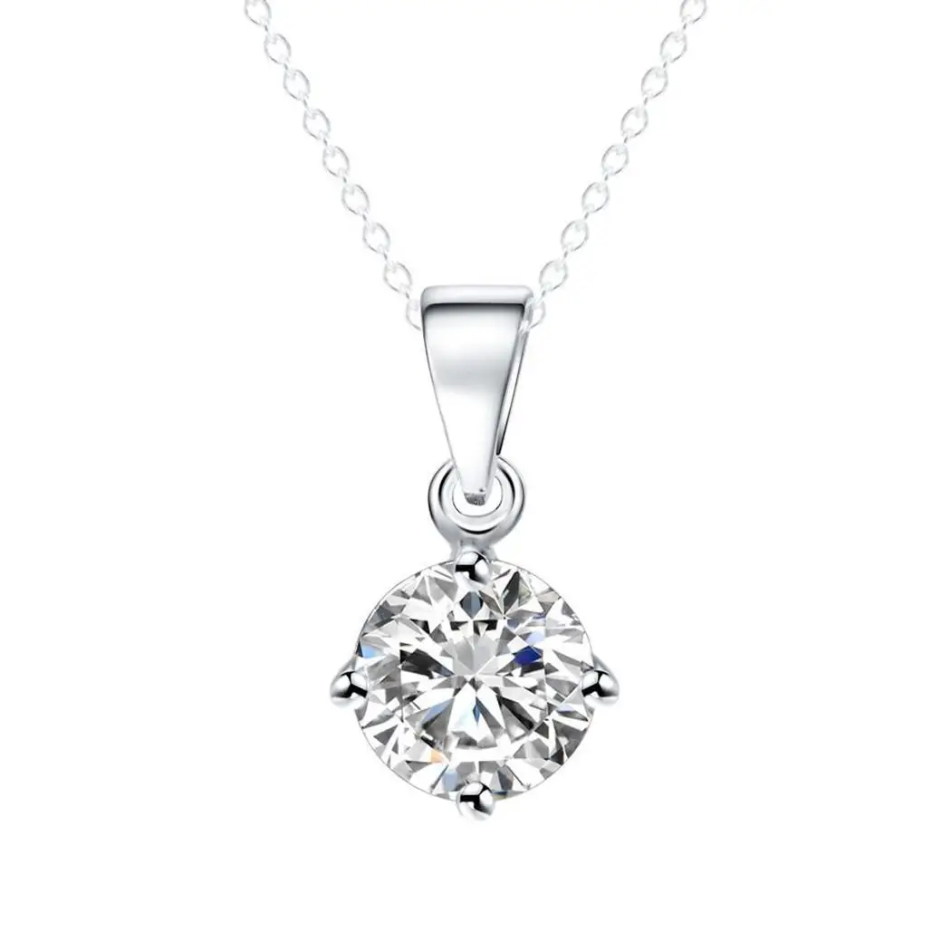 

Women Casual Round Shape Rhinestone Link Chain Pendant 41cm/16.1inch Necklaces Silver, Gold 5cm/2inch
