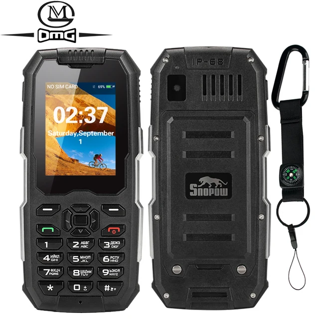 Best Offers Snopow M2 Russian keyboard IP68 rugged Waterproof Shockproof mobile phone 2500mAh Unlocked Telphones Dual SIM gsm cell phones