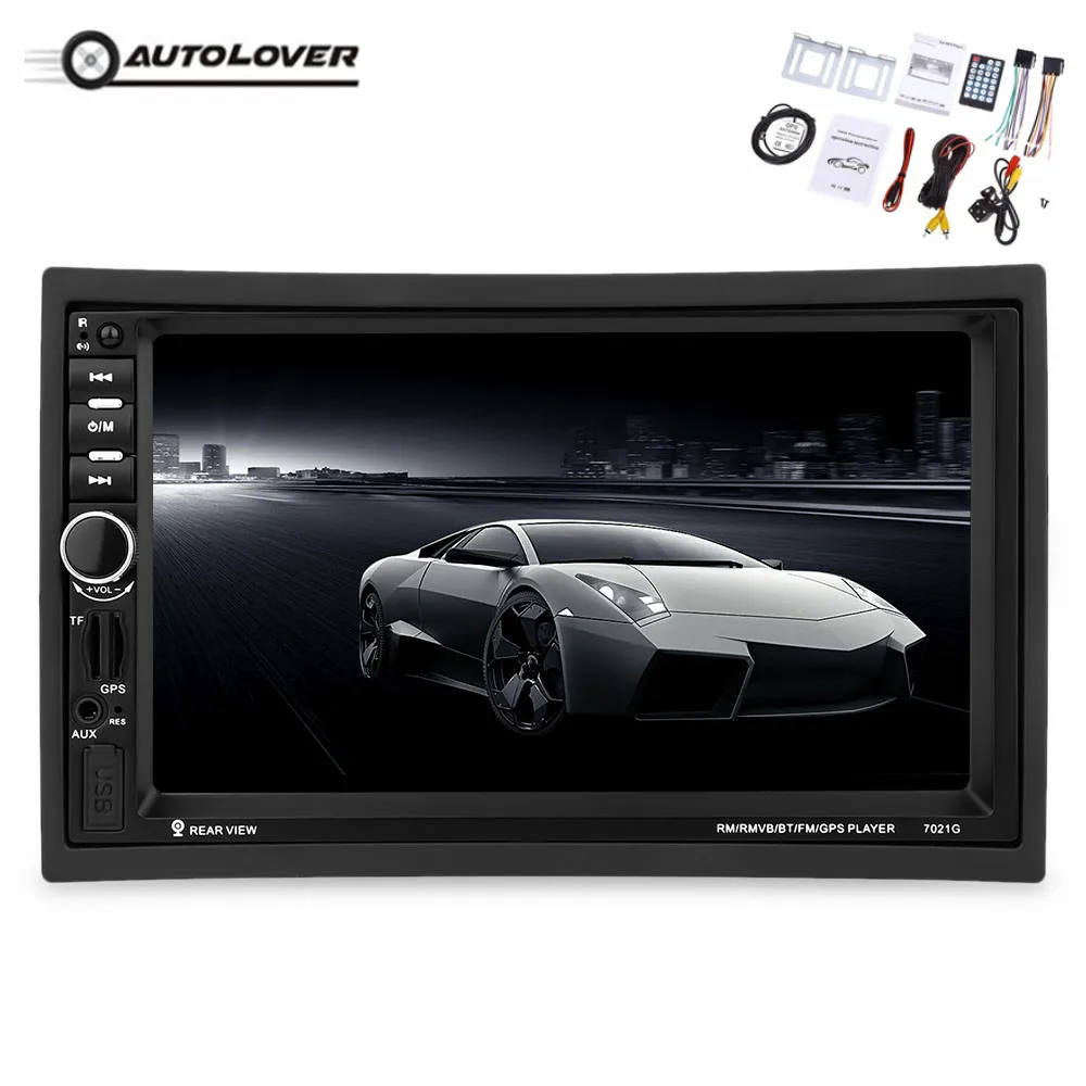 

7021G 2 Din 7 inch Vehicle MP5 Player Bluetooth FM Radio GPS European Map with Rear View Camera Remote Control