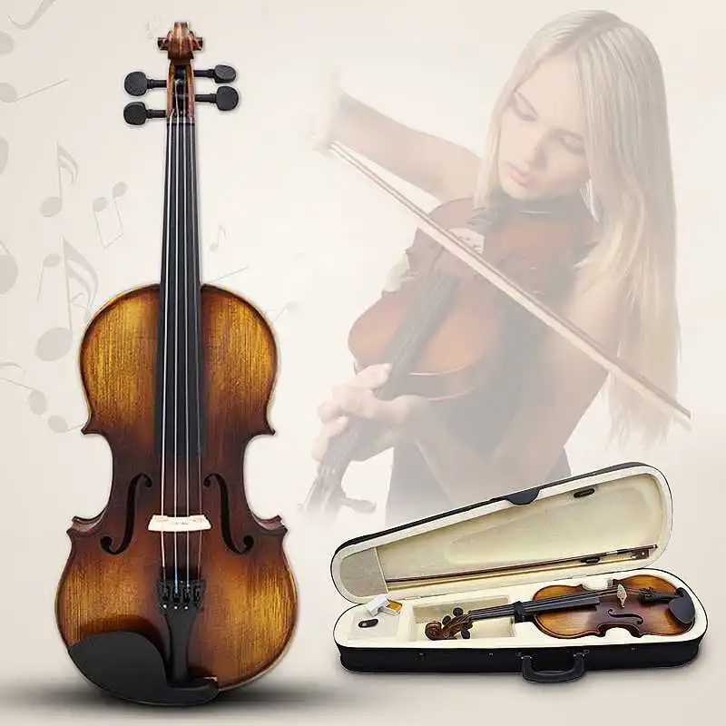 

for Beginners Professional Players Astonvilla AV-506 4/4 High-grade Spruce Solid Wood Vintage Violin Case Bow Rosin Set Bow