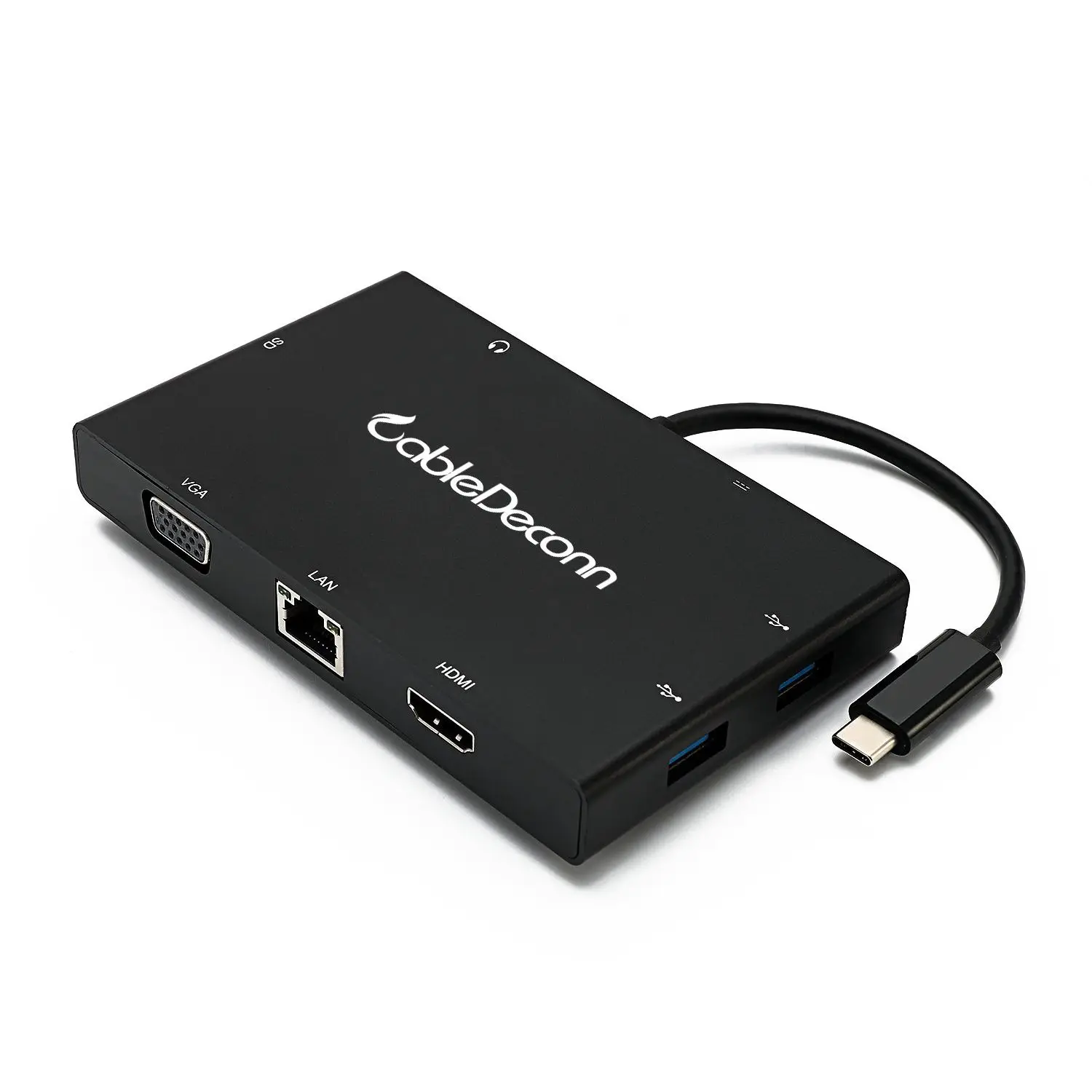 

USB-C to Hub,CableDeconn 8in1 USB-C to HDMI Or VGA display Output Card Reader 2 USB 3.0 Hub Ports and Gigabit Ethernet Adapter