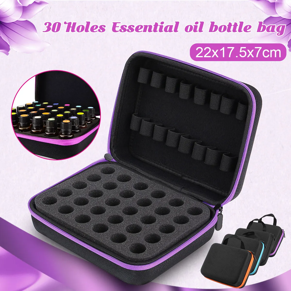 

AU 30 Bottle Essential Oil Case 10ML Essential Oil Box Perfume Oil Travel Portable Carrying Holder Nail Polish Storage Hand Bag