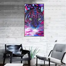 Фото на заказ! Алмазная краска ing животное вода Тигр специальная в форме бриллианта вышивка краска с алмазной картинкой домашний декор