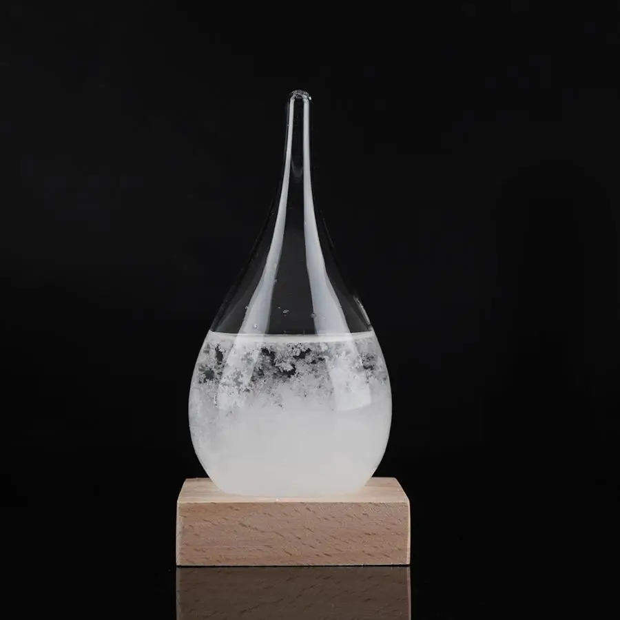 

Zerodis Storm Glass Drop-Shaped Storm Glass Bottle Desktop Weather Station Weather Predictor Home Decor Gift
