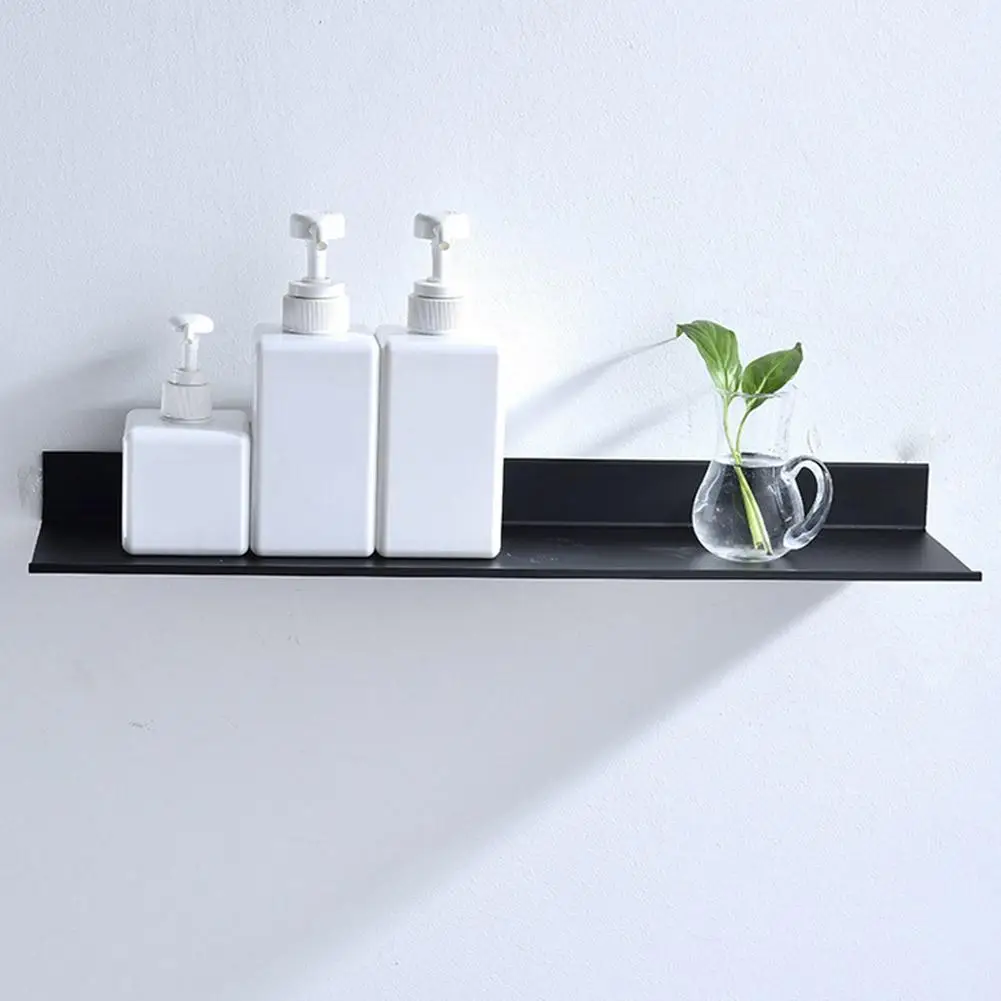 

bathroom shelf Kitchen Black Bathroom Single-layer Space Aluminum Matte Rack Shelve Paper Towel Holder hoek plank