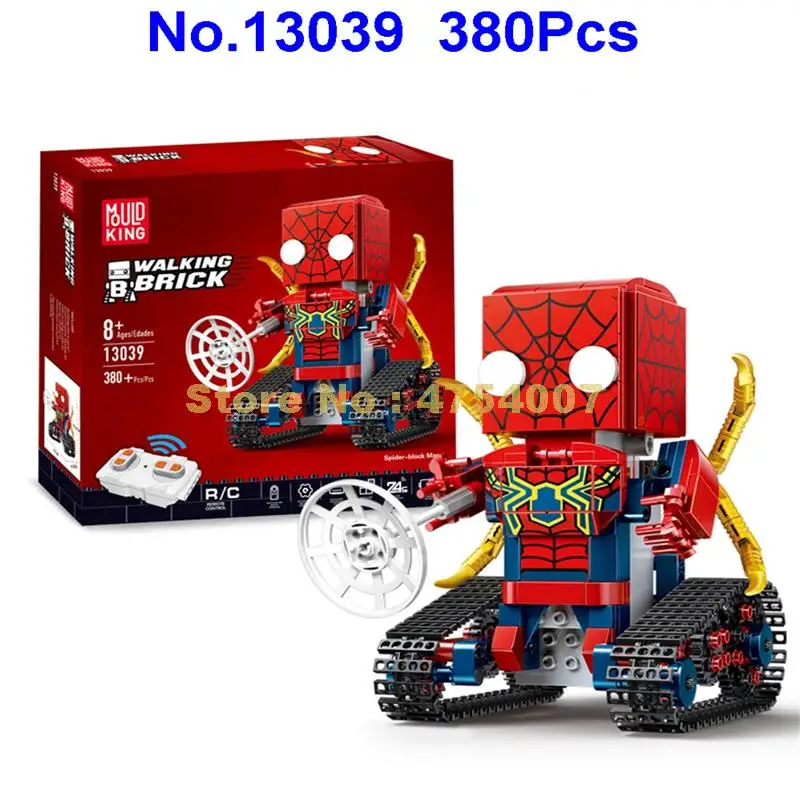 

13039 380pcs Q Version Super Heroes Spiderman Spider man Walking Robot Remote Control RC Electric Building Blocks Toy