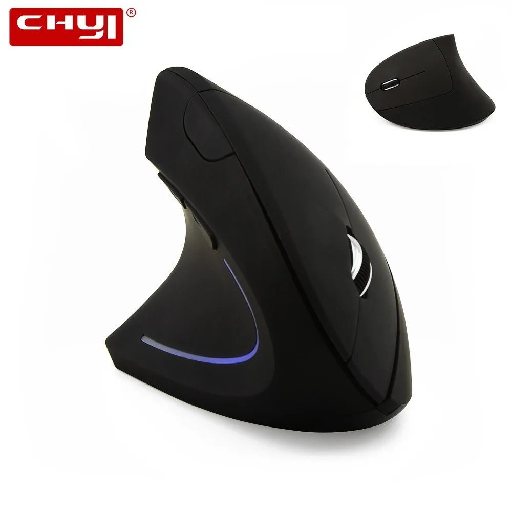 

CHYI Wireless Left Hand Vertical Mouse Ergonomic Usb Computer Stand Gaming Mause Upright Gamer Mice With LED Backlit For Laptop