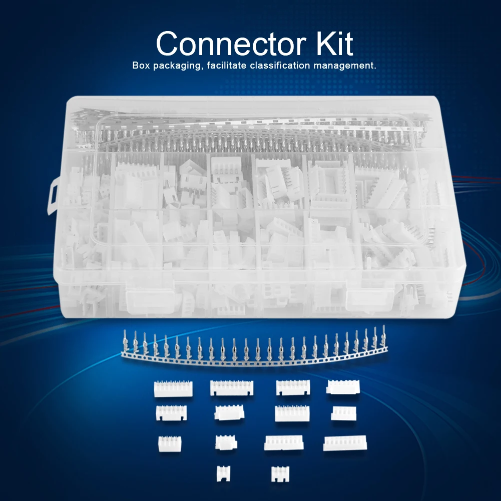 

1220Pcs Connector Kit 2.54 mm Connector PCB Pin Headers Box Packaging for Dupont Hot