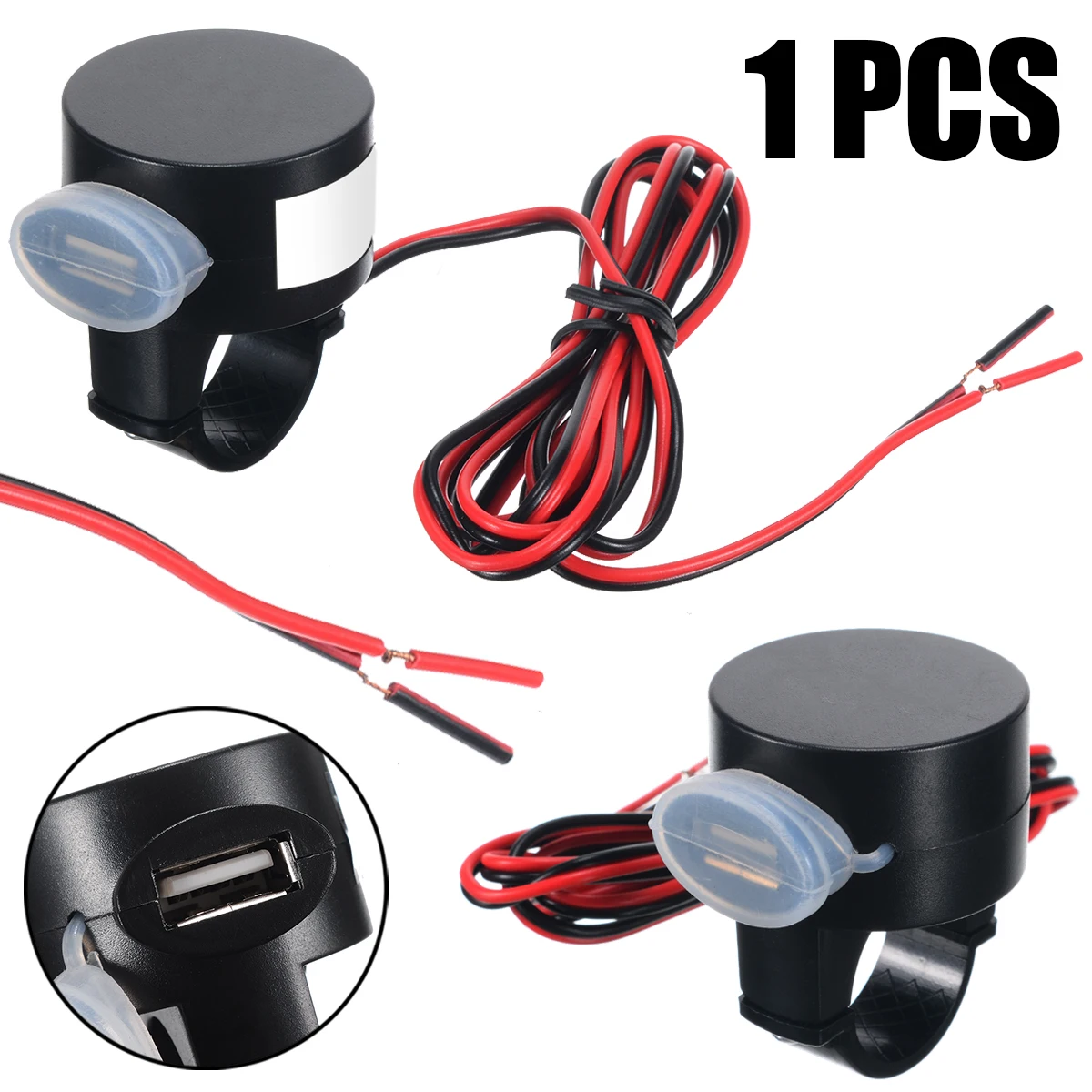 Mayitr 1pcs 2A Motorcycle Auto Power Supply Charger Handlebar USB