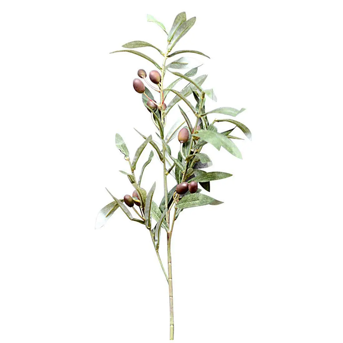 Artificial Olive Leaf Green Plants Fruits Branches Fake Leaves Home