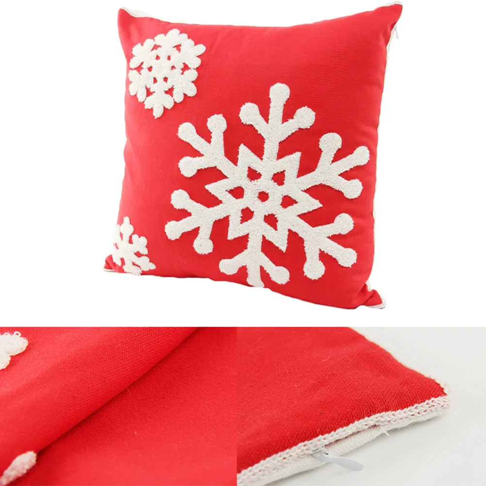 

1 Pair Snowflake Embroidered Pillow Cushion Cover Christmas Pillowcase Fairy Snowflakes Pillow Case Cushion Cover without Pillow