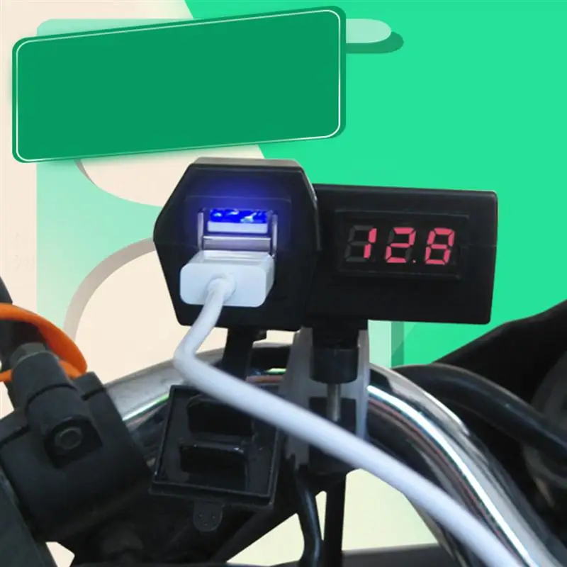 Мотоцикл USB зарядное устройство со светодиодным цифровым дисплеем вольтметр