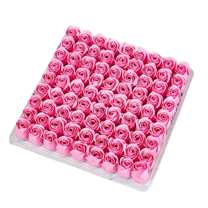 

81 PCS DIY Soap Flower Rose Bath Body Flower Three Layer Thickened Wedding Party Valentine's Day Floral Soap Wedding Decoration