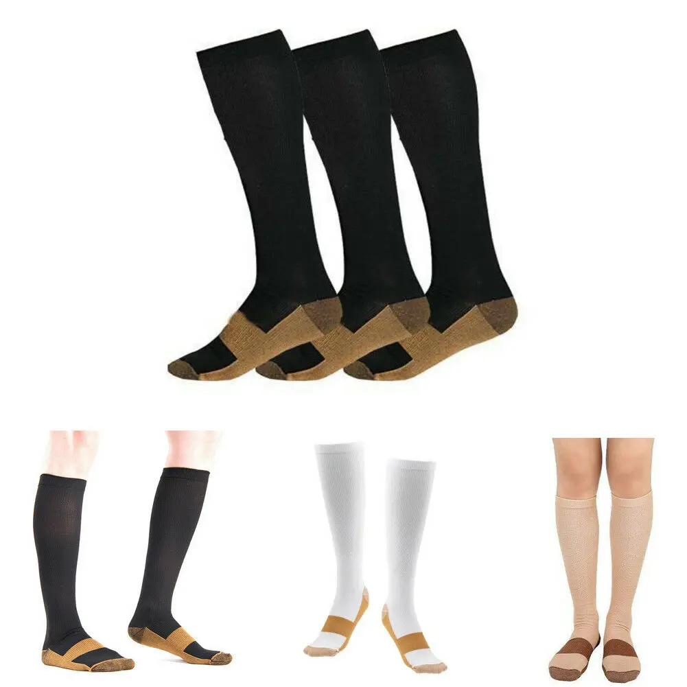 

Unisex Copper Infused Compression Graduated Men Women's S-XXL 20-30 mmHg Knee High Outdoor Running Stockings