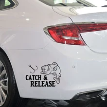 

18cm*12.3cm Catch And Release Fish Animal Car-Styling Car Sticker Vinyl Decor Decal