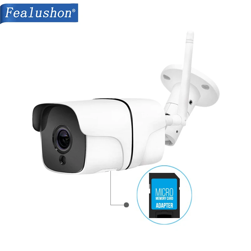 

Fealushon HD 720P Waterproof Outdoor IP Camera P2P Wifi Security Camera Bullet CCTV Surveillance Camera Motion Detection SD Card
