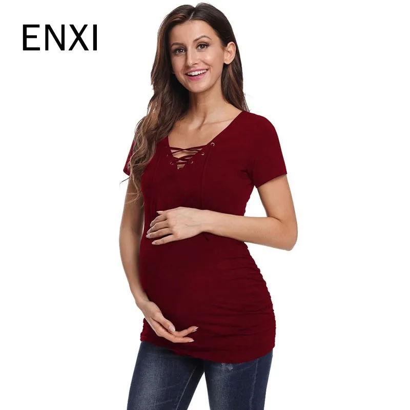 

ENXI Pregnancy Maternity Clothes Maternity Top Nursing Top Nursing Clothing Breastfeeding T-shirt For Pregnant Women Top